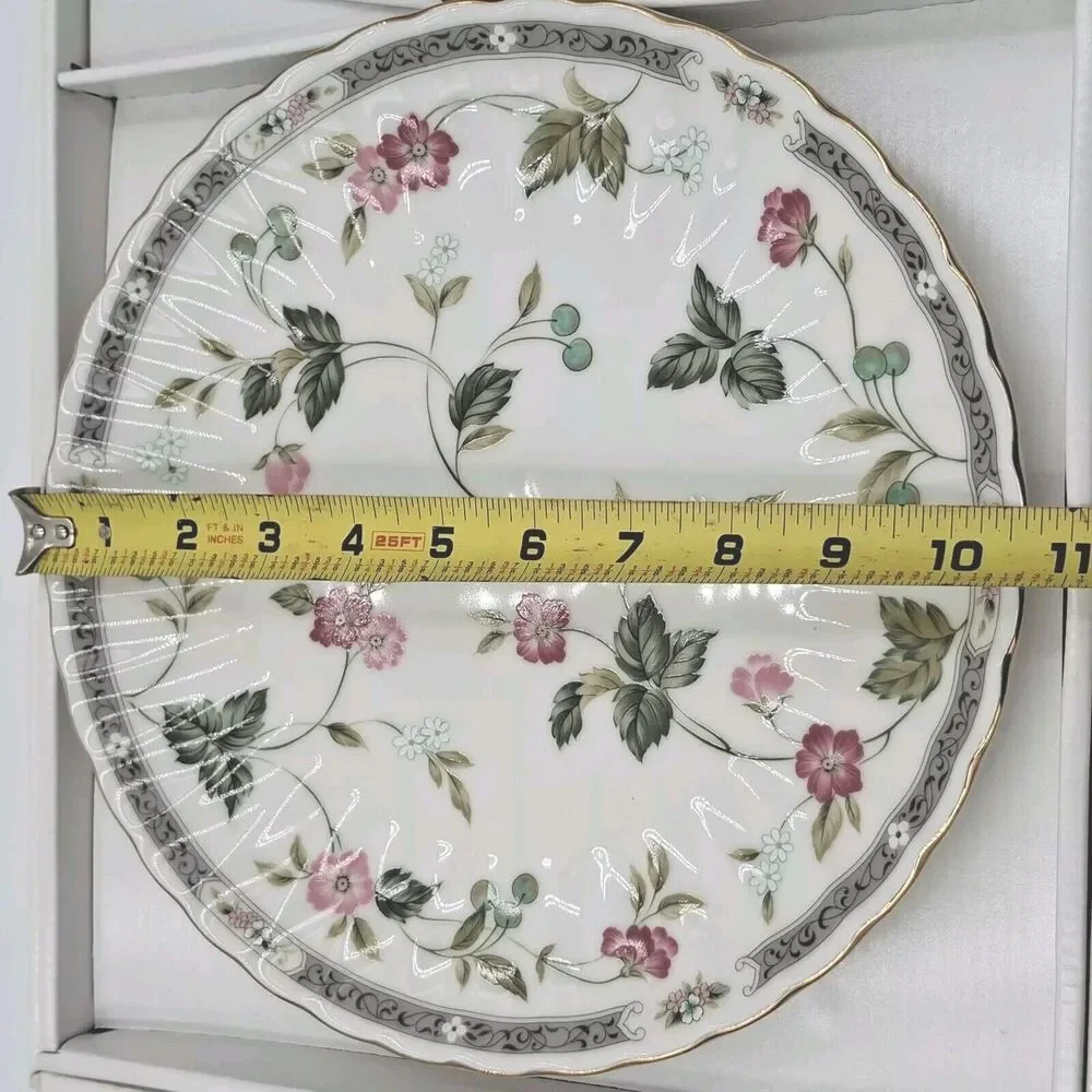 Andrea by Sadek Garden Splendor Cake Plate / Server Serving Set Porcelain 10.5